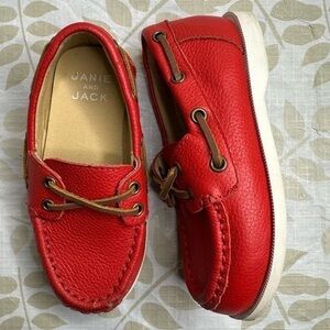 Janie and Jack Red Boat Shoes for Men